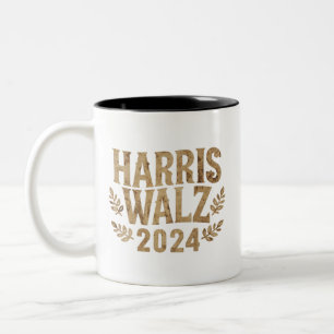 Harris Tim Walz Wappen Vintage Harris Waltz 2024  Zweifarbige Tasse