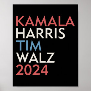 Harris Tim WAlzheimer 2024 Vintage Style Text Walt Poster