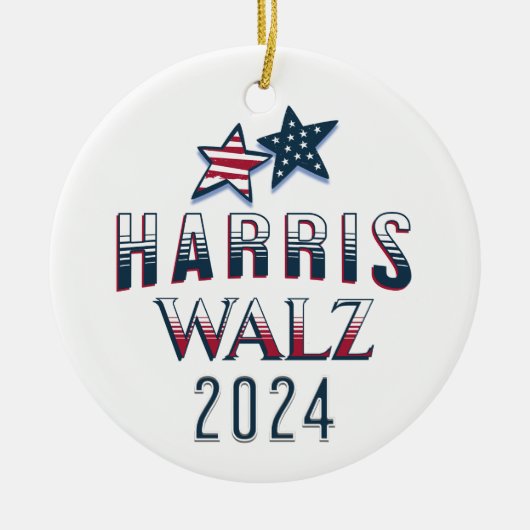 Harris und Walz 2024 Keramik Ornament (Vorne)
