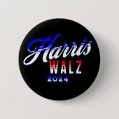 Harris und Walz-Demokrat POTUS 2024 Button (Vorderseite)
