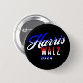Harris und Walz-Demokrat POTUS 2024 Button (Vorne & Hinten)