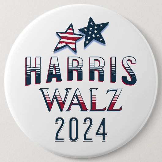 Harris und Walz-Demokrat POTUS 2024 groß Button (Vorderseite)