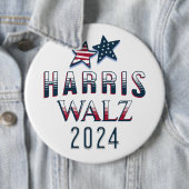 Harris und Walz-Demokrat POTUS 2024 groß Button (Beispiel)