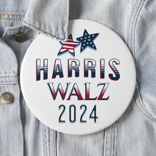 Harris und Walz-Demokrat POTUS 2024 groß Button (Beispiel)
