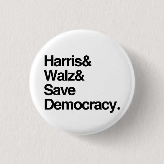 Harris und Walz und Rett Demokratie Button (Vorderseite)