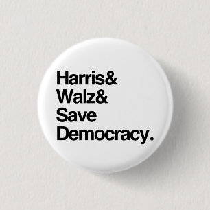 Harris und Walz und Rett Demokratie Button