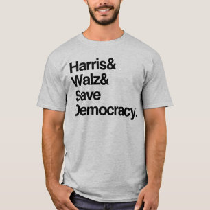 Harris und Walz und Rett Demokratie T-Shirt
