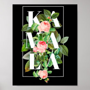 Harris Vintag Floral Feminine Erste weibliche Präs Poster