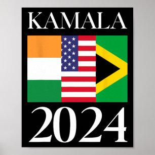Harris Vote 2024 Indische jamaikanische Flagge Poster