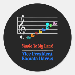 Harris Vp Music To My Oars Do-re-mi Comma-la Runder Aufkleber