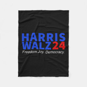 Harris W24 Freedom Joy Democracy Kamala Harris Wal Fleecedecke