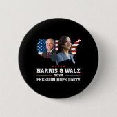 Harris W 2024 Freedom Hope Unity Political Kamala Button (Vorderseite)
