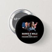 Harris W 2024 Freedom Hope Unity Political Kamala Button (Vorne & Hinten)