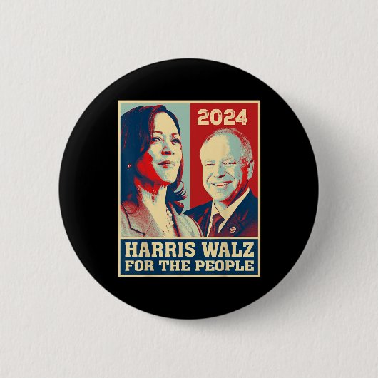 Harris W 2024 Für die Demokraten stimmen Kamala ab Button (Vorderseite)