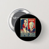 Harris W 2024 Für die Demokraten stimmen Kamala ab Button (Vorne & Hinten)