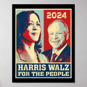 Harris W 2024 Für die Demokraten stimmen Kamala ab Poster