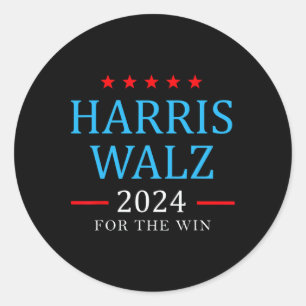 Harris W 2024 für die Win Kamala Kampagne Runder Aufkleber