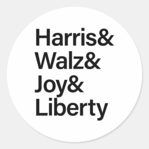 Harris W Joy Liberty Vote Kamala Harris Präsident Runder Aufkleber