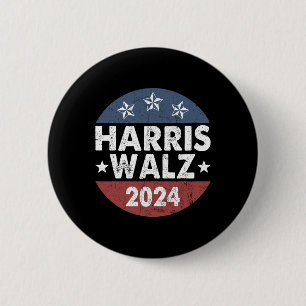 Harris W Waltz 2024 Retro Vintag Button