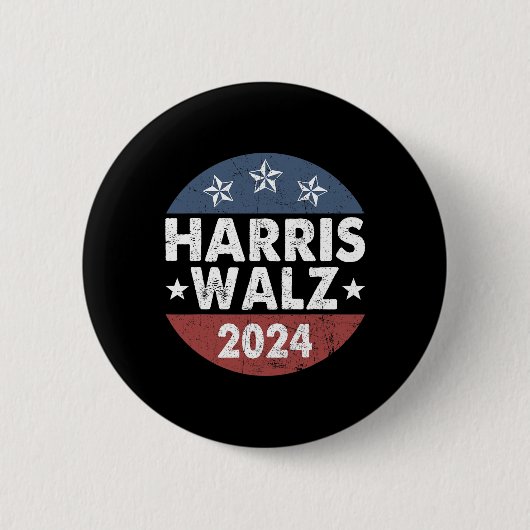 Harris W Waltz 2024 Retro Vintag Button (Vorderseite)