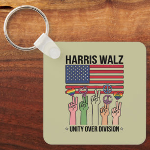 Harris Waltz 2024 Einheit über Spaltung Schlüsselanhänger