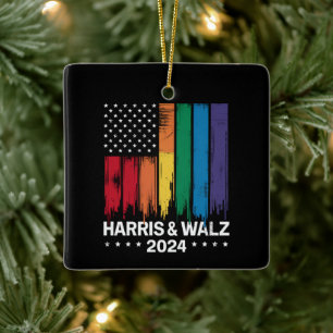 Harris Waltz 2024 Election Gay Tim Waltz LGBTQ Keramikornament