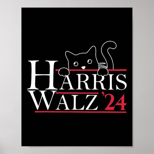 Harris Waltz 2024 Funny Cat Lady Kamala Harris Tim Poster (Vorne)