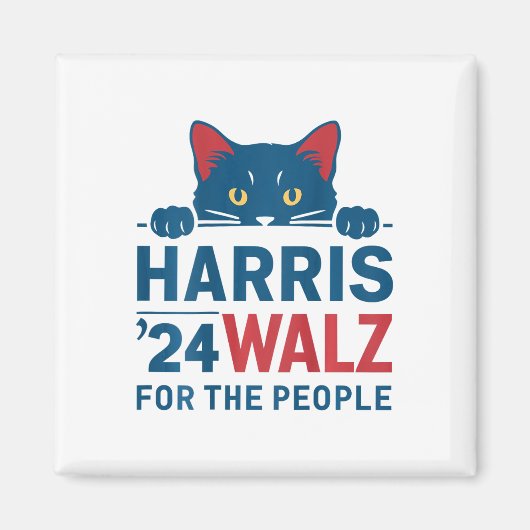 Harris Waltz 2024 für das Volk Funny Cat Lady Ka Magnet (Vorne)