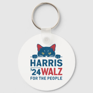 Harris Waltz 2024 für das Volk Funny Cat Lady Ka Schlüsselanhänger