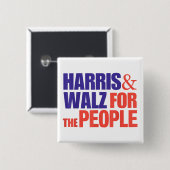 Harris Waltz 2024 für die Menschen Kamala Harris Button (Vorne & Hinten)