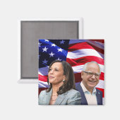 Harris Waltz 2024 - Kamala Harris Tim Waltz Magnet (Vorderseite/Rückseite)