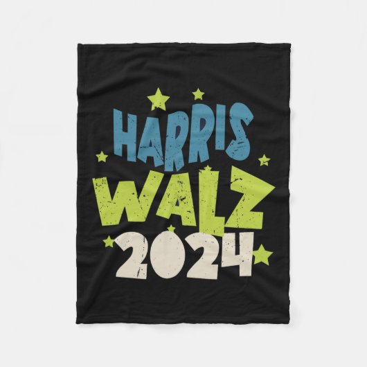 Harris Waltz 2024 mit Sternen Fleecedecke (Vorderseite)
