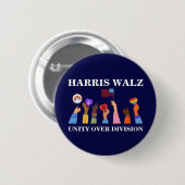 Harris Waltz 2024 Unity over Division Button (Vorne & Hinten)