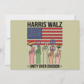 Harris Waltz 2024 Unity over Division Einladung (Vorderseite)