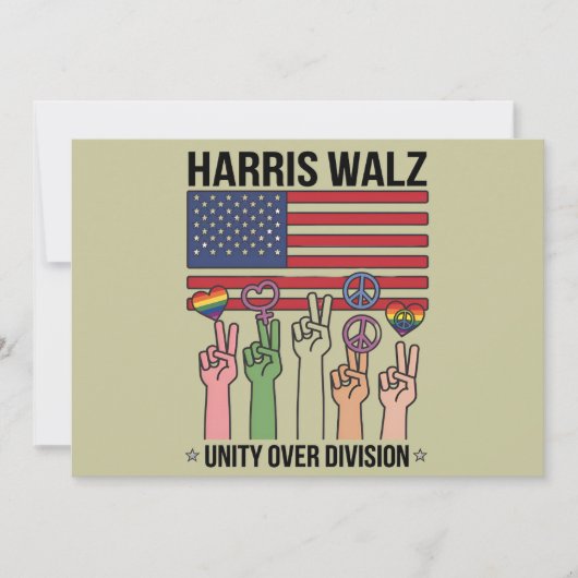 Harris Waltz 2024 Unity over Division Einladung (Vorderseite)