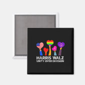 Harris Waltz 2024 Unity over Division Kamala Harri Magnet (Vorderseite/Rückseite)