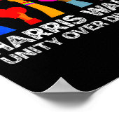 Harris Waltz 2024 Unity over Division Kamala Harri Poster (Ecke)