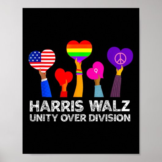 Harris Waltz 2024 Unity over Division Kamala Harri Poster (Vorne)