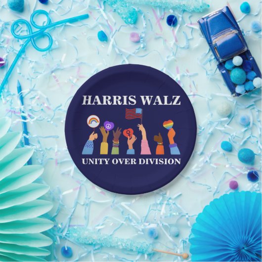 Harris Waltz 2024 Unity over Division Pappteller (Party)