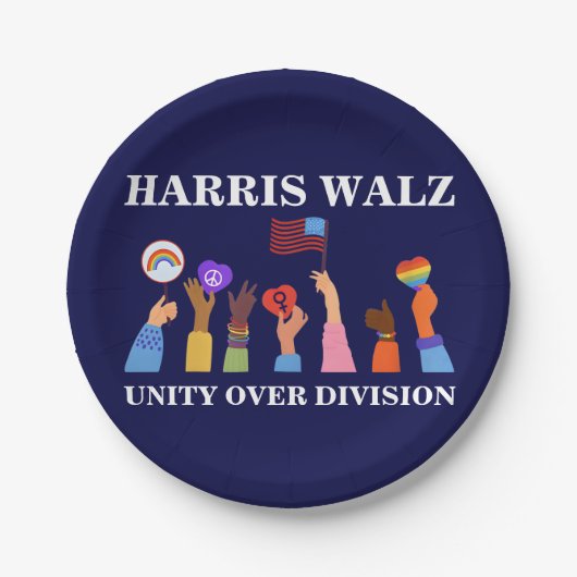 Harris Waltz 2024 Unity over Division Pappteller (Vorderseite)