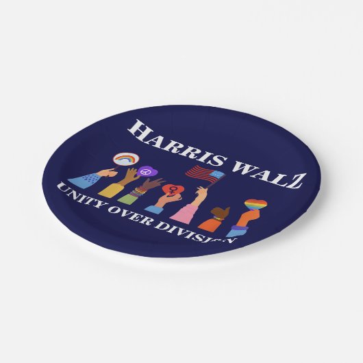 Harris Waltz 2024 Unity over Division Pappteller (Schrägansicht)