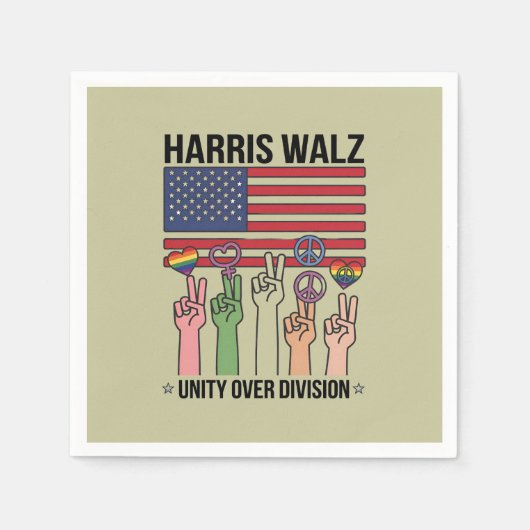 Harris Waltz 2024 Unity over Division Serviette (Vorderseite)