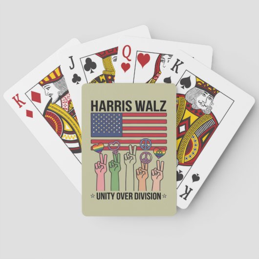 Harris Waltz 2024 Unity over Division Spielkarten (Rückseite)