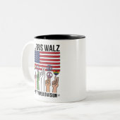 Harris Waltz 2024 Unity over Division Zweifarbige Tasse (Vorderseite Links)