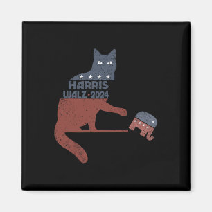 Harris Waltz 2024 VP Präsident Wahl Funny Cat Magnet