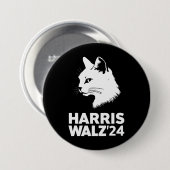 Harris Waltz 2024 Wahl Funny Cat Kamala Tim Button (Vorne & Hinten)