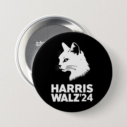Harris Waltz 2024 Wahl Funny Cat Kamala Tim Button (Vorne & Hinten)