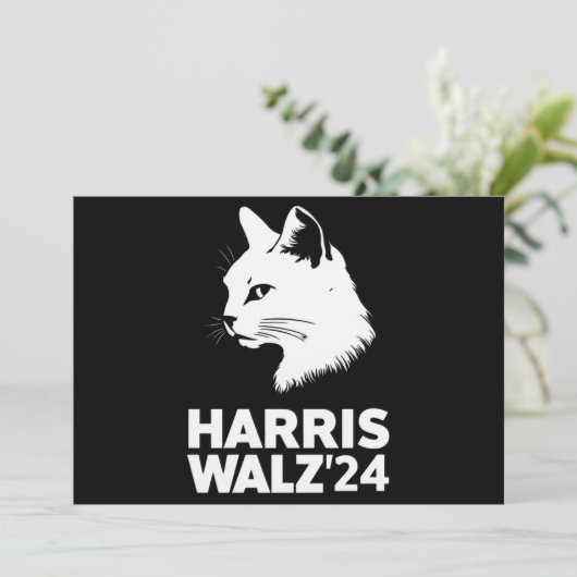 Harris Waltz 2024 Wahl Funny Cat Kamala Tim Einladung (Stehend Vorderseite)