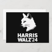 Harris Waltz 2024 Wahl Funny Cat Kamala Tim Einladung (Vorne/Hinten)