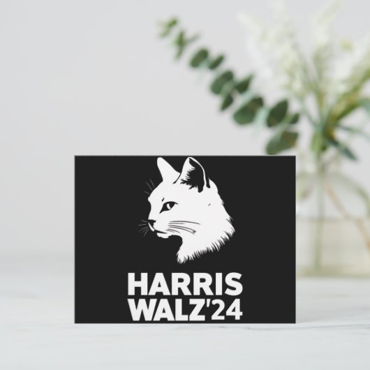 Harris Waltz 2024 Wahl Funny Cat Kamala Tim Postkarte (Stehend Vorderseite)
